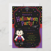 Kinderen Vampier Halloween Feest Kaart (Voorkant)
