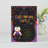 Kinderen Vampier Halloween Feest Kaart (Staand voorkant)