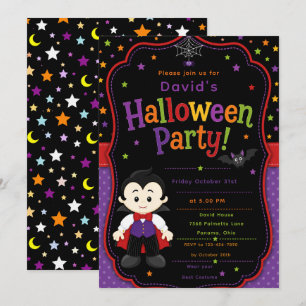 Kinderen Vampier Halloween Feest Kaart