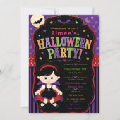 Kinderen Vampier Halloween Feest Kaart (Voorkant)