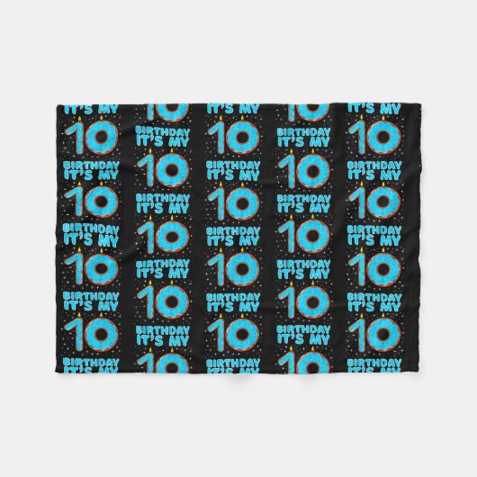 Kinderen van 10 jaar en 10e verjaardag meisje fleece deken (Voorkant (Horizontaal))