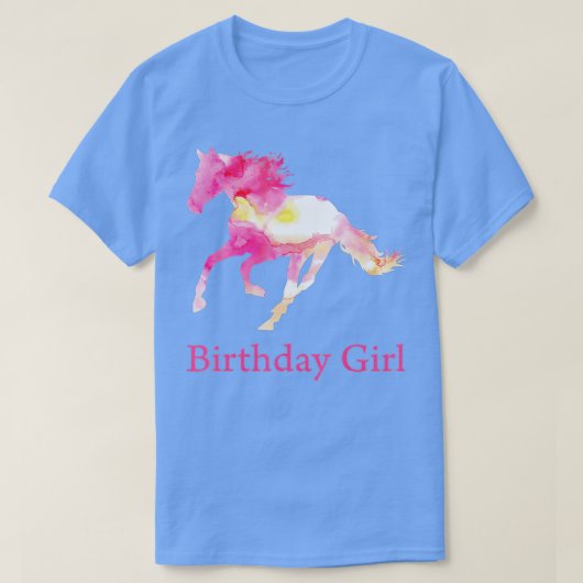 Kinderen van 12 september Roze Waterverf Paardenca T-shirt (Design voorkant)