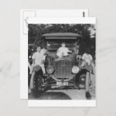 kinderen van 1920 op de auto briefkaart (Voorkant / Achterkant)