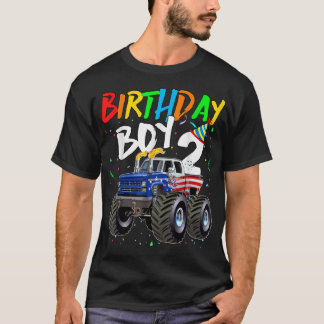 Kinderen van 2 jaar oud Monster Truck Flag 2n T-shirt