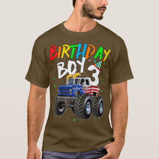 Kinderen van 3 jaar oud Monster Truck Flag 3r T-shirt