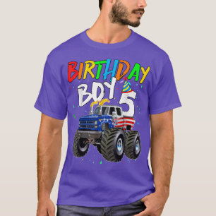 Kinderen van 5 jaar oud Monster Truck Vlag 5 jaar T-shirt