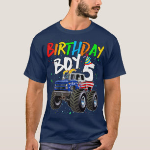 Kinderen van 5 jaar oud Monster Truck Vlag 5 jaar  T-shirt