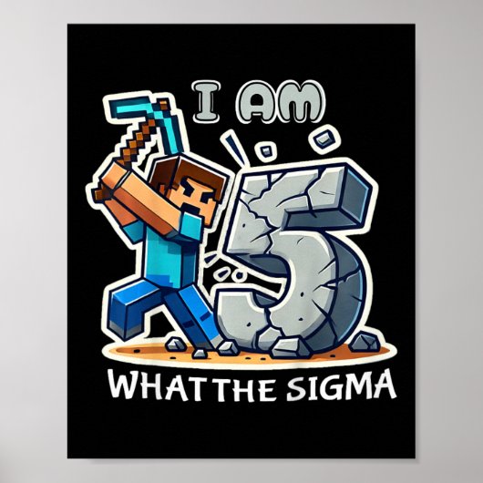 Kinderen van 5 jaar Sigma Pixel Art Mijnwerker Sti Poster (Voorkant)