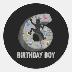 Kinderen van 6 jaar oud die klimmen voor hun 6de v ronde sticker