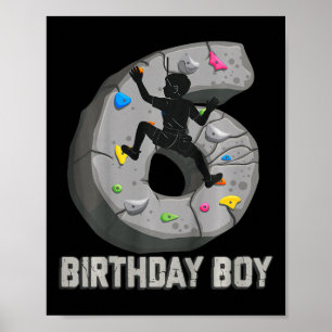Kinderen van 6 jaar oud klimmen 6de verjaardag avo poster