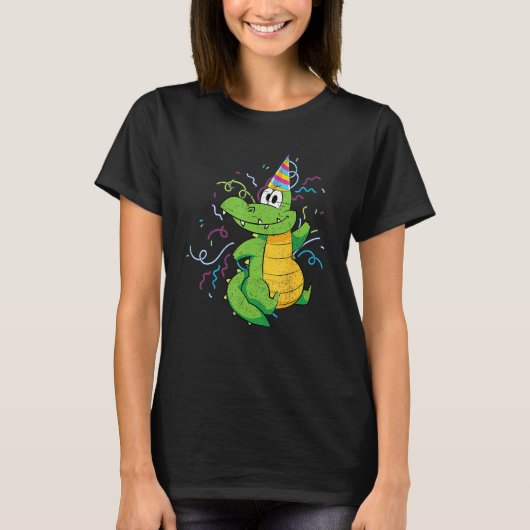Kinderen van Birthday Alligator Reptile Animal Cut T-shirt (Voorkant)