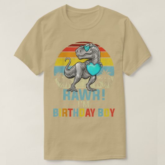 Kinderen van Birthday Boy Dino Rex Dinosaur Boys M T-shirt (Design voorkant)