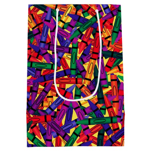 Kinderen van Birthday Crayon, op naam van aangepas Medium Cadeauzakje (Achterkant)