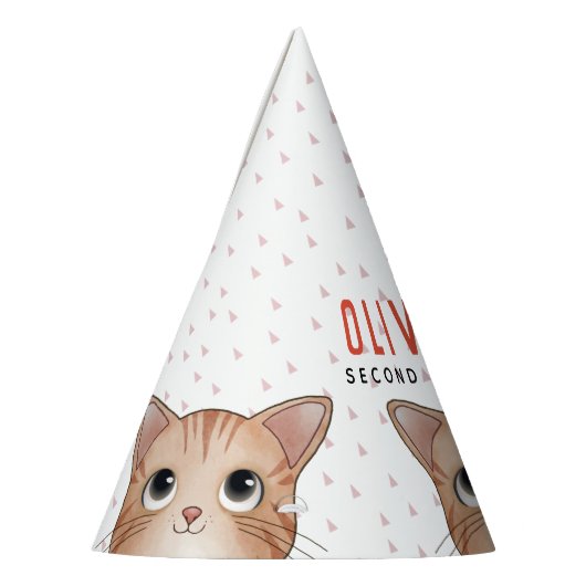 Kinderen van Birthday feest met schattige katjes Feesthoedjes (Links)