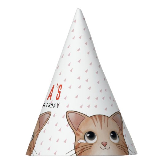 Kinderen van Birthday feest met schattige katjes Feesthoedjes (Rechts)