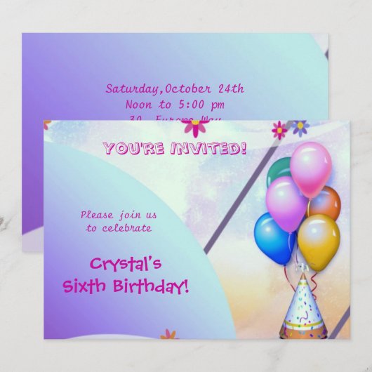 Kinderen van Birthday Kaart (Voorkant / Achterkant)