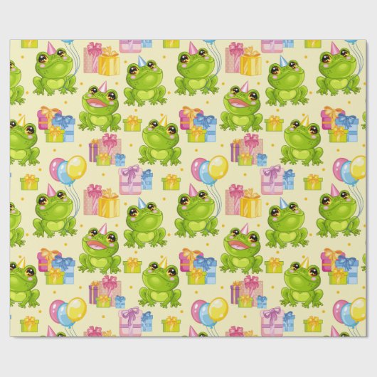 Kinderen van Birthday Kikkers Cadeaupapier (Vlak)