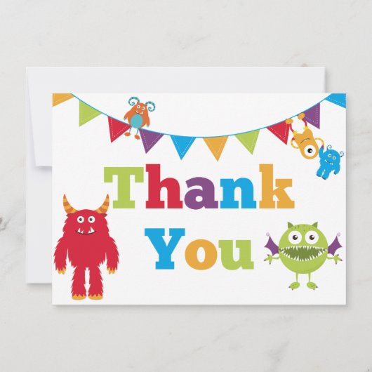 Kinderen van Birthday Monster vullen Bedankt kaart (Achterkant)
