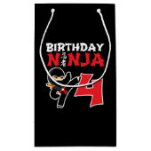 Kinderen van Birthday Ninja - 4 jaar oud partijthe Klein Cadeauzakje (Achterkant)