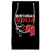 Kinderen van Birthday Ninja - 4 jaar oud partijthe Klein Cadeauzakje (Voorkant)