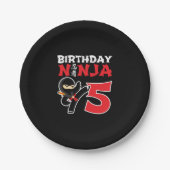 Kinderen van Birthday Ninja - 5 jaar oud partijthe Papieren Bordje (Voorkant)