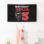 Kinderen van Birthday Ninja - 5 jaar oud partijthe Spandoek (Insitu)