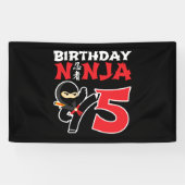 Kinderen van Birthday Ninja - 5 jaar oud partijthe Spandoek (Horizontaal)