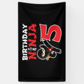 Kinderen van Birthday Ninja - 5 jaar oud partijthe Spandoek (Verticaal)