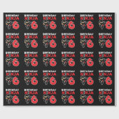 Kinderen van Birthday Ninja - 6 jaar oud partijthe Cadeaupapier (Vlak)