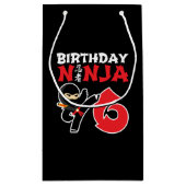Kinderen van Birthday Ninja - 6 jaar oud partijthe Klein Cadeauzakje (Achterkant)