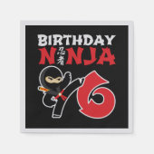 Kinderen van Birthday Ninja - 6 jaar oud partijthe Servet (Voorkant)