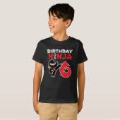 Kinderen van Birthday Ninja - 6 jaar oud partijthe T-shirt (Voorkant volledig)
