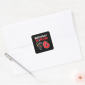 Kinderen van Birthday Ninja - 6 jaar oud partijthe Vierkante Sticker (Envelop)