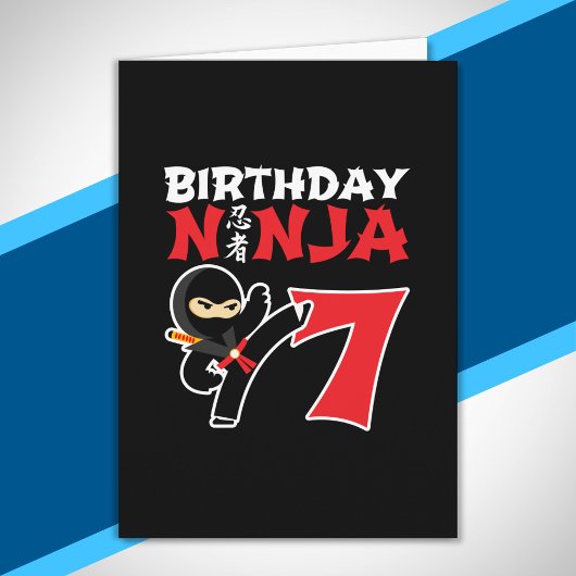 Kinderen van Birthday Ninja - 7 jaar oud partijthe Kaart