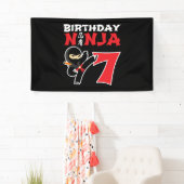 Kinderen van Birthday Ninja - 7 jaar oud partijthe Spandoek (Insitu)