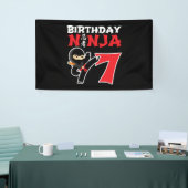 Kinderen van Birthday Ninja - 7 jaar oud partijthe Spandoek (Beurs)