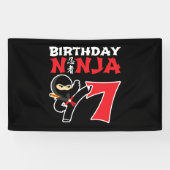 Kinderen van Birthday Ninja - 7 jaar oud partijthe Spandoek (Horizontaal)