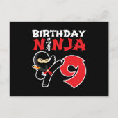 Kinderen van Birthday Ninja - 9 jaar oud partijthe Briefkaart (Voorkant)