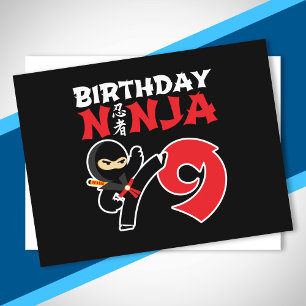 Kinderen van Birthday Ninja - 9 jaar oud partijthe Briefkaart