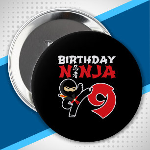 Kinderen van Birthday Ninja - 9 jaar oud partijthe Ronde Button 4,0 Cm