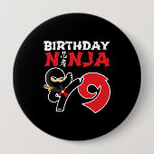 Kinderen van Birthday Ninja - 9 jaar oud partijthe Ronde Button 4,0 Cm (Voorkant)