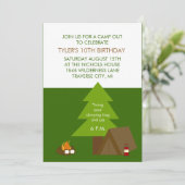 Kinderen van Birthday Party Camp out Invitations Kaart (Staand voorkant)