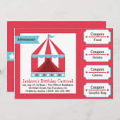 Kinderen van Birthday Party - Carnival Admission T Kaart (Voorkant / Achterkant)