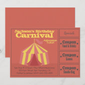 Kinderen van Birthday Party: Carnival Admission Ti Kaart (Voorkant / Achterkant)