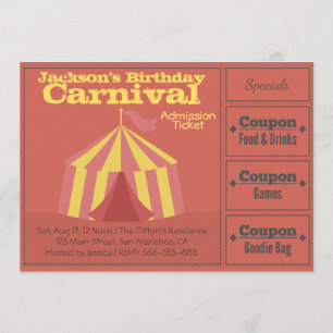 Kinderen van Birthday Party: Carnival Admission Ti Kaart