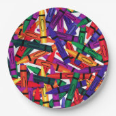 Kinderen van Birthday Party Crayon Design 9 Paper  Papieren Bordje (Voorkant)