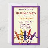 Kinderen van Birthday Party Crayon Design Uitnodig Kaart (Voorkant)