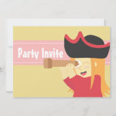 Kinderen van Birthday Party: Cute Pirate Girl Them Kaart (Achterkant)