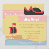 Kinderen van Birthday Party: Cute Pirate Girl Them Kaart (Voorkant / Achterkant)