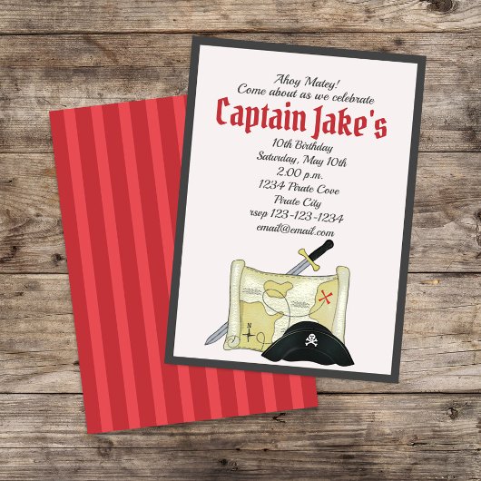 Kinderen van Birthday Party Pirate Map Whimsical C Kaart